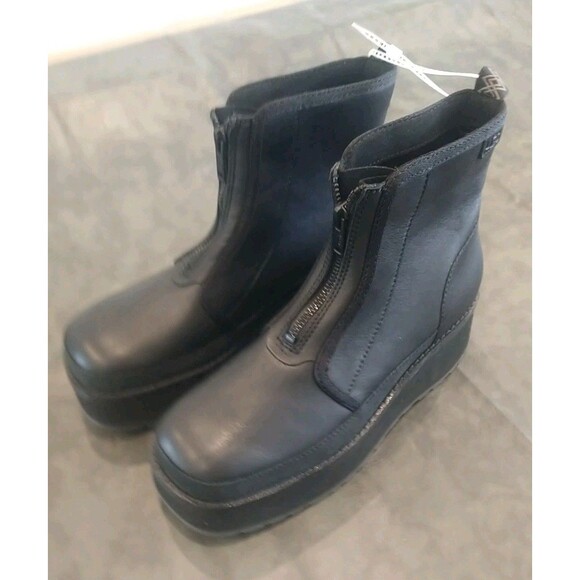 Ugg Platform Leather Boots Sz 9 Black Y2K Comfy - Picture 2 of 15